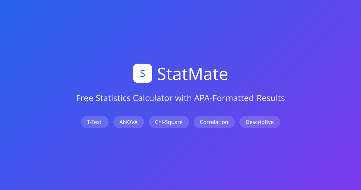 StatMateについて — 研究者のための無料APA統計計算ツール | StatMate