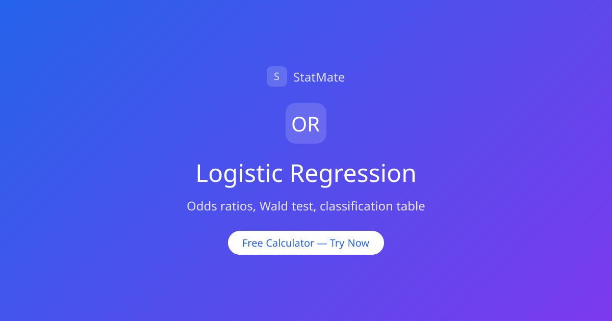 무료 로지스틱 회귀 계산기 | StatMate